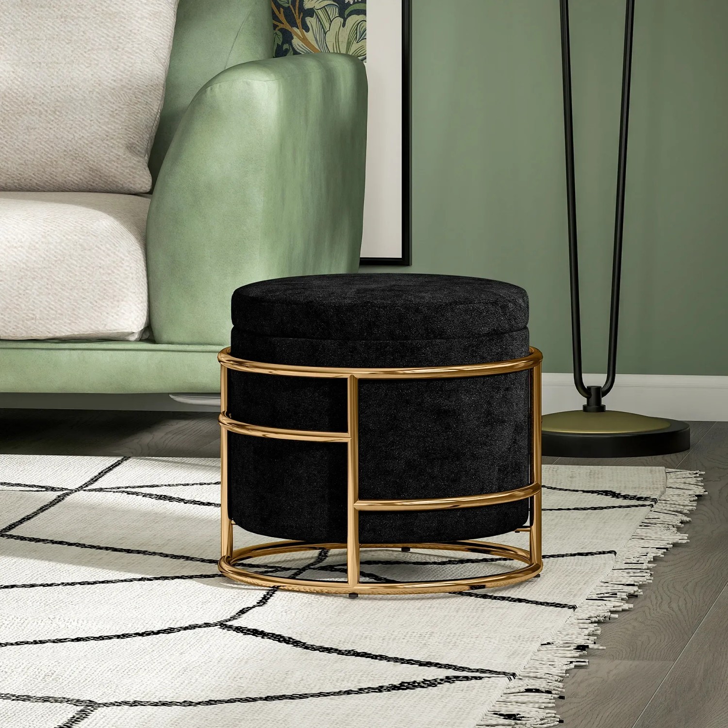 HOMCOM Sitzhocker mit Stauraum 42 x 42 x 39 cm Schwarz kaufen bei OBI