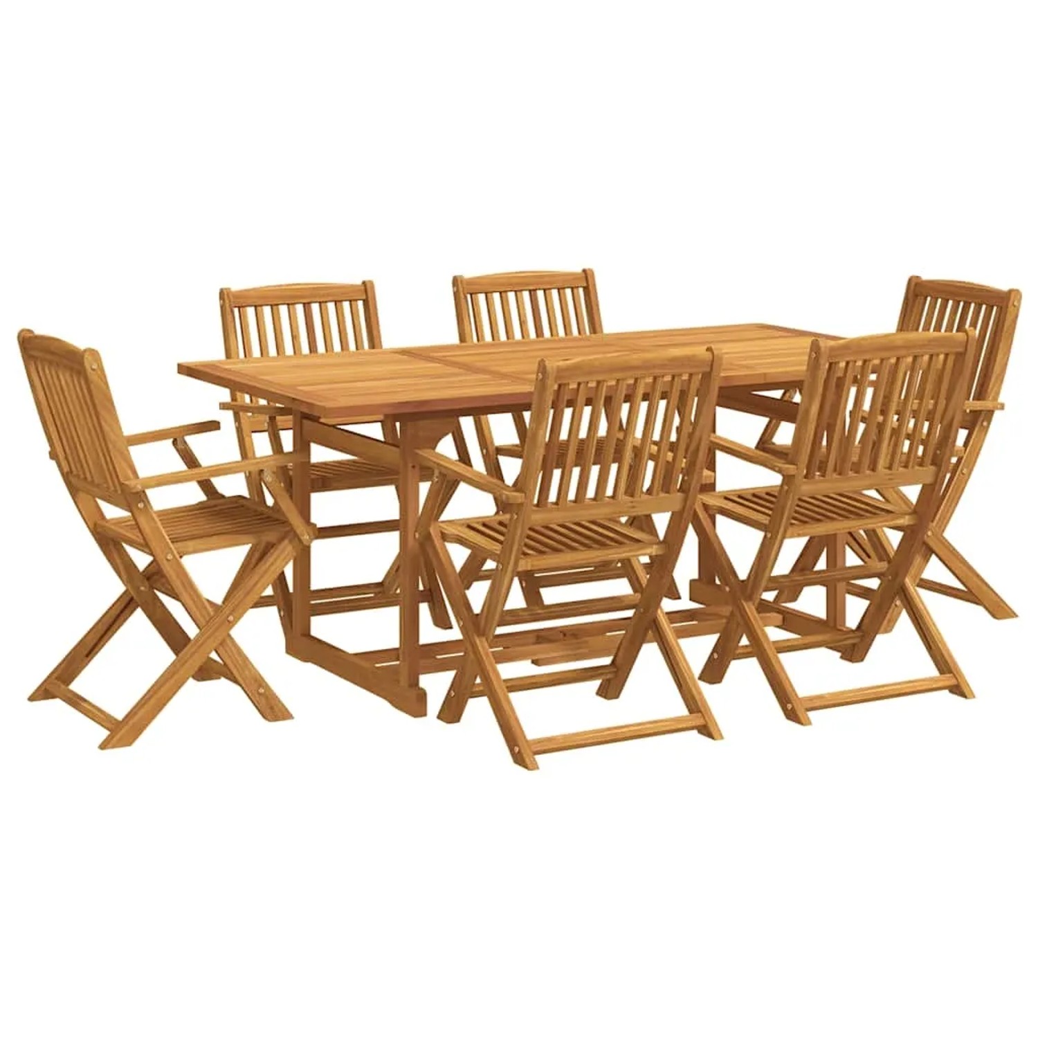 vidaXL 7-Tlg Garten-Essgruppe 180x90x75 cm Massivholz Akazie 3321528
