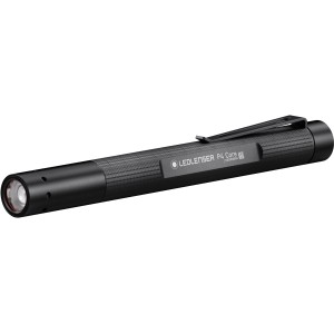 Schwarze Ledlenser P4 Core LED Taschenlampe mit Clip.