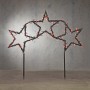 Schwarzer Garden d'light Gartenstecker Cennet Stern mit warmweißen LEDs, 100x60cm.