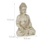 Relaxdays Buddha Figur Polyresin Cremeweiß Sitzend Wetterfest Frostsicher 17,5 cm x 10,5 cm x 7,5 cm 0,23 kg_4