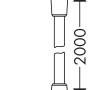 Technische Zeichnung Hansgrohe Isiflex Brauseschlauch 200cm, Chrom, mit Maßangaben.