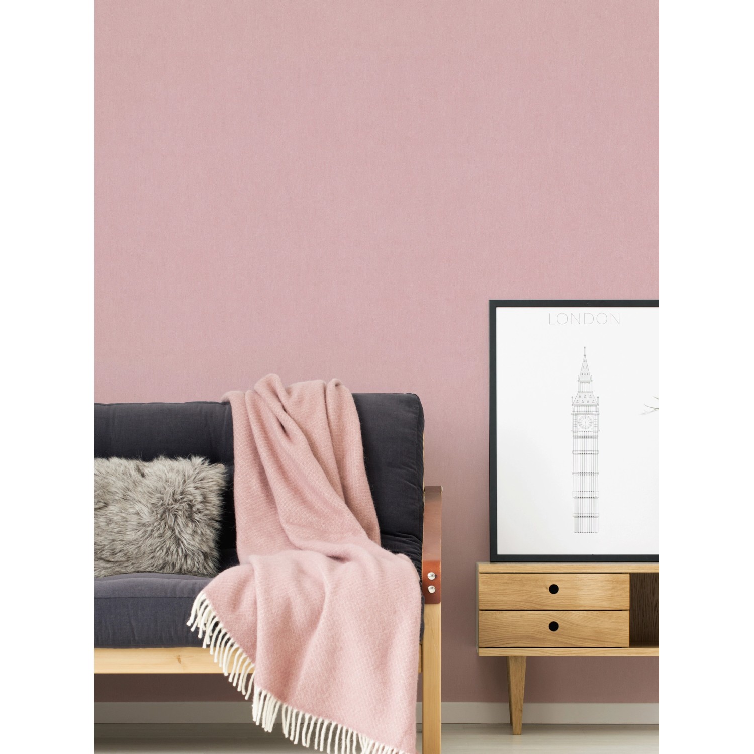 Vliestapete Uni Einfarbig Matt glatt Rosa FSC® kaufen bei OBI