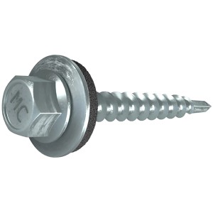 Verzinkte SKH Schraube 4,8x35 mm mit Bohrspitze, 100er Pack für Dachbleche.