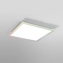 Quadratische Ledvance Smart+ WiFi Panelleuchte Planon Plus mit RGBTW Farbwechsel, montiert an der Decke.
