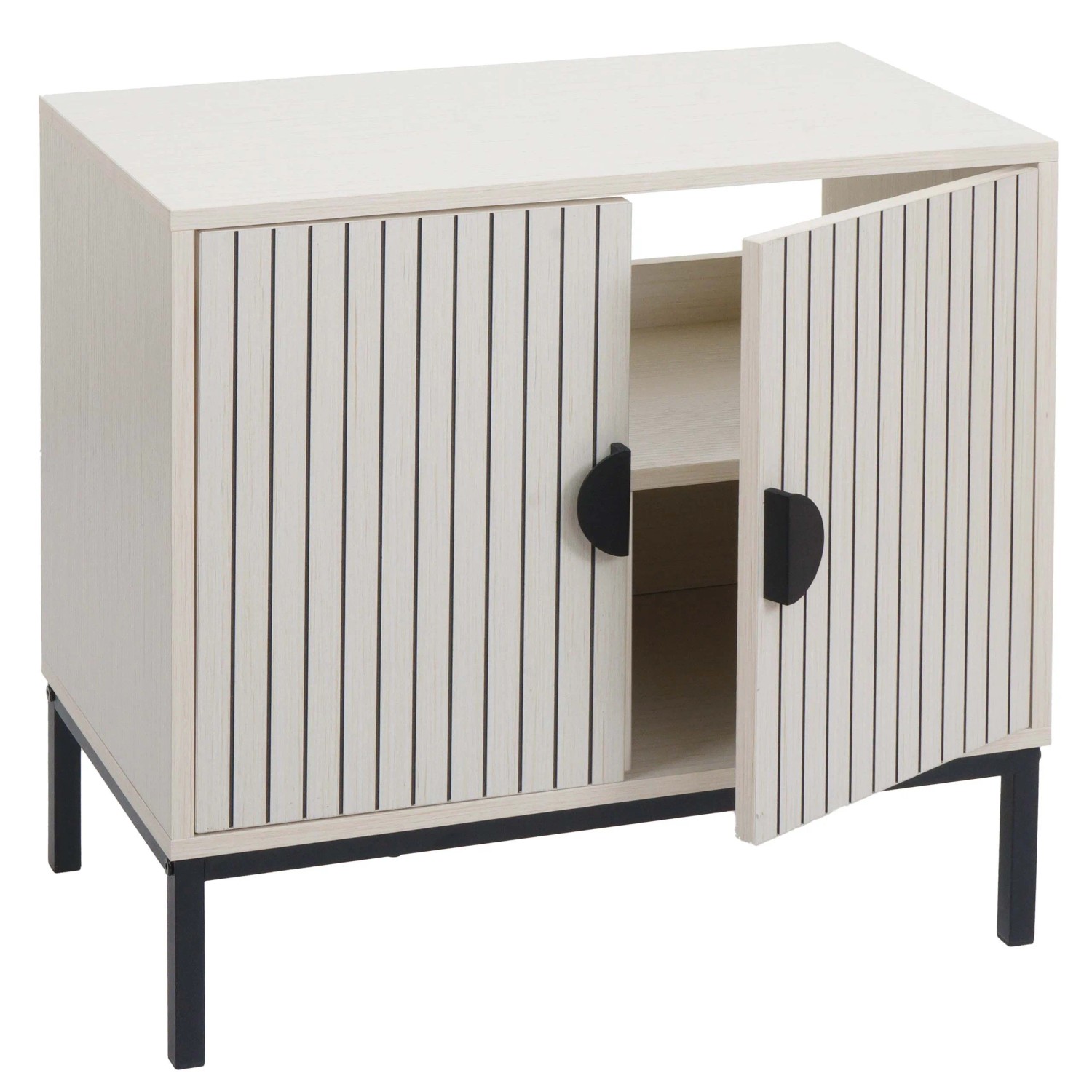 MCW Waschbeckenunterschrank O42 Mit 2 Türen MDF Melamin 62x63x35cm Holzoptik Beige