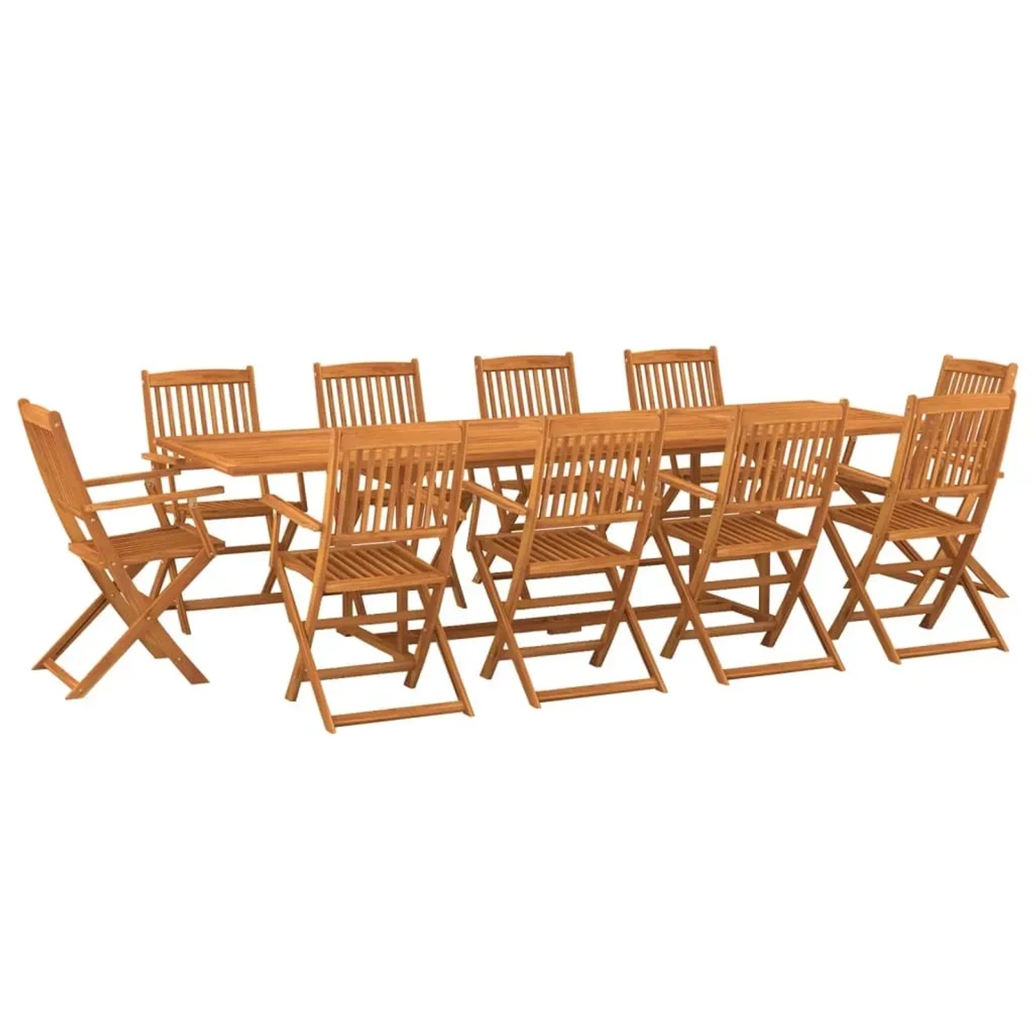 vidaXL 11-Tlg Garten-Essgruppe 280x90x75 cm Massivholz Akazie 3086990