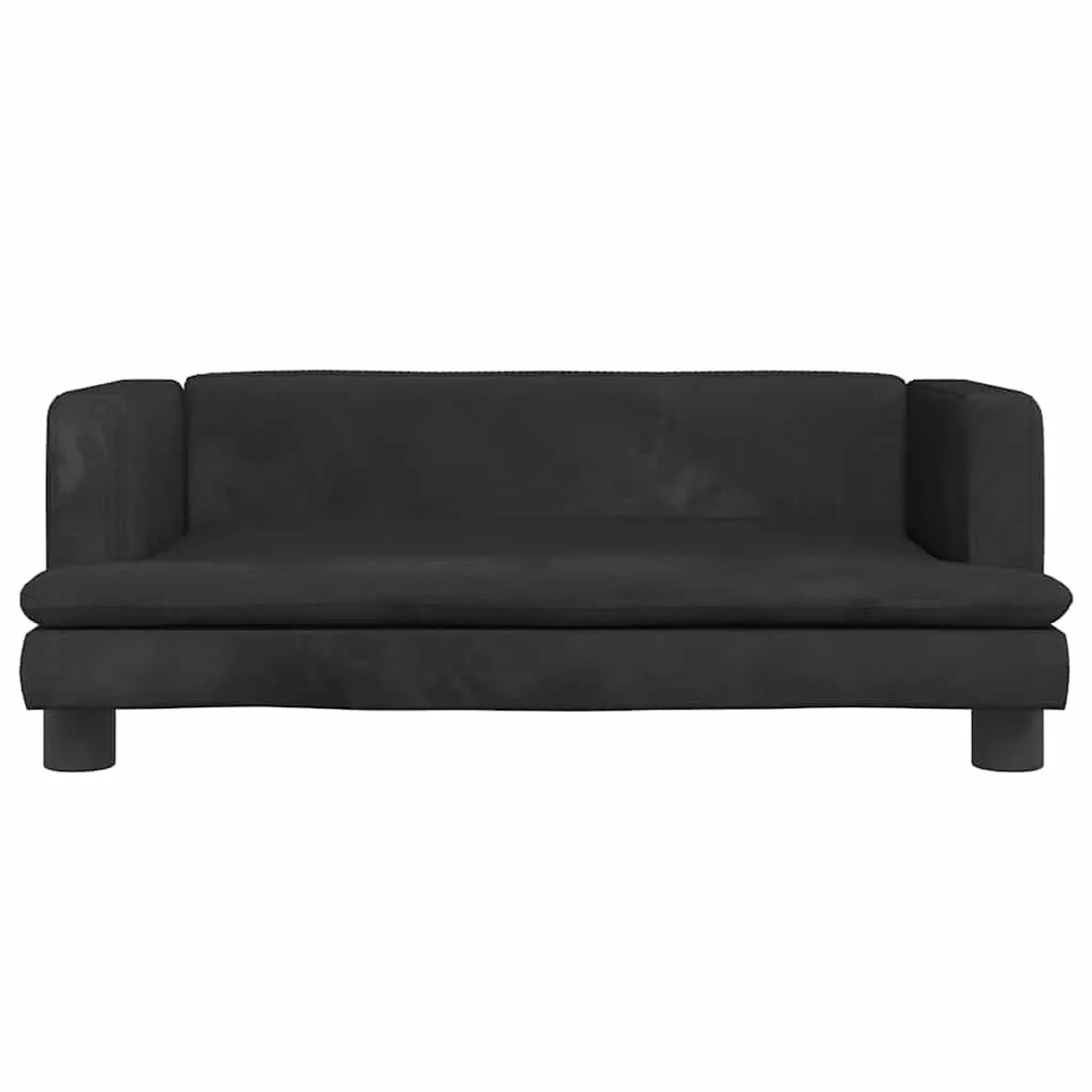 Schwarzes vidaXL Hundebett (80x45x30 cm) aus Samt, bequemes Hundekörbchen.