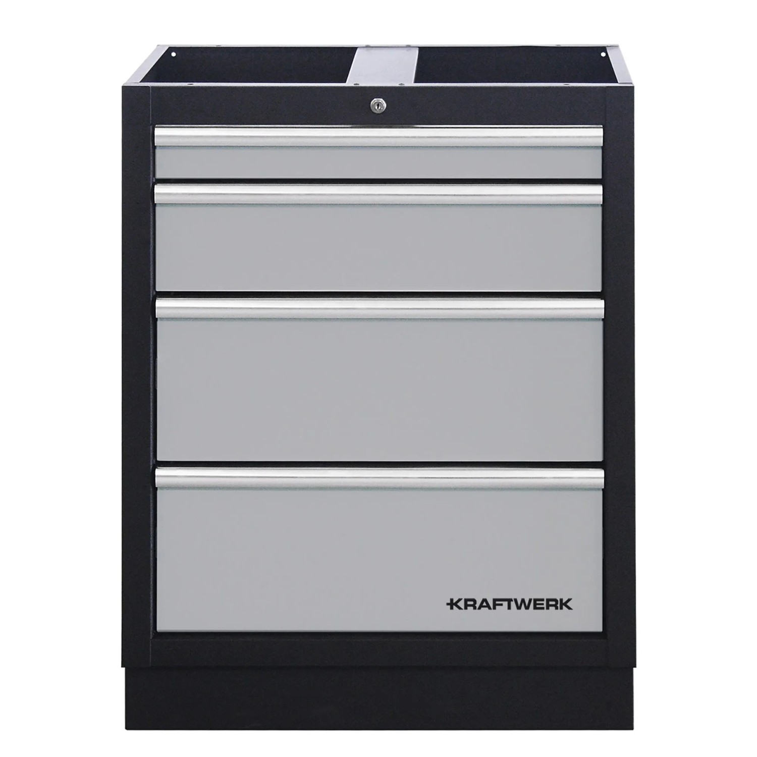 Kraftwerk Schubladenschrank Mobilio 4 Schubladen 910 mm Silber-Schwarz
