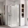 Breuer Seitenwand links für Drehtür Europa Design, Chrom/Klarglas, 90 cm. Duschwand im Badezimmer.