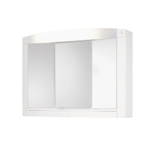 Jokey Spiegelschrank Swing, 76x58 cm, Weiß Hochglanz mit drei Spiegeltüren.