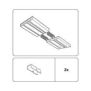 Gardinia Schienenverbinder, 2er-Pack, weiß, 6 cm zur Verbindung von Gardinenschienen.