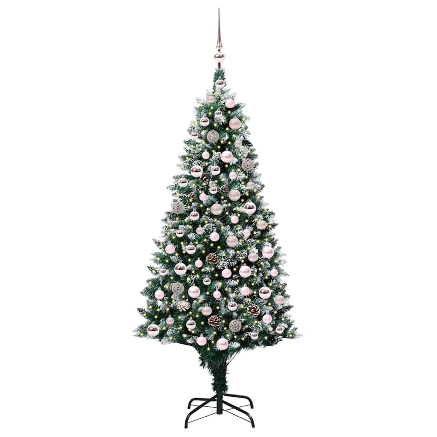vidaXL Künstlicher Weihnachtsbaum mit 300 LEDs mit Ständer Grün 180 cm 3396266