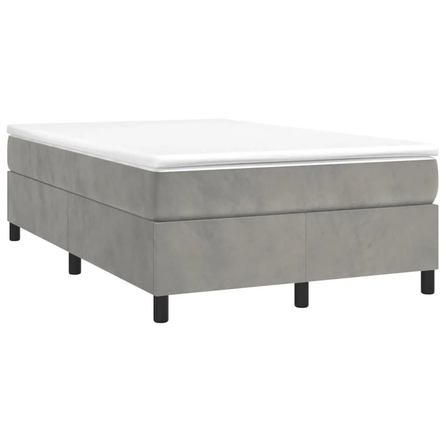 vidaXL Boxspringbett mit Matratze Hellgrau 120x190 cm Samt 3269703 günstig online kaufen
