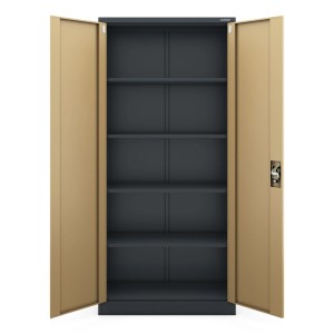 Jan Nowak Aktenschrank Büroschrank JAN H 195 x 90 x 40 cm Eco Design Anthrazit Nussbaum