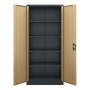 Jan Nowak Aktenschrank Büroschrank JAN H 195 x 90 x 40 cm Eco Design Anthrazit Nussbaum_3