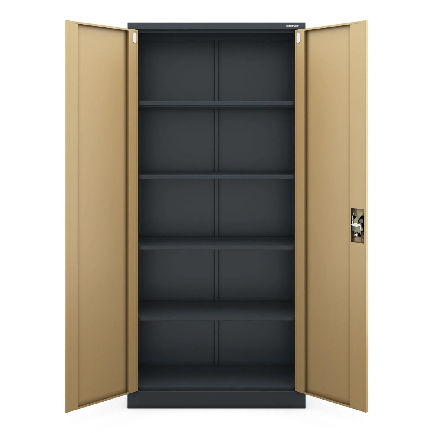 Jan Nowak Aktenschrank Büroschrank JAN H 195 x 90 x 40 cm Eco Design Anthrazit Nussbaum_3