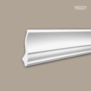Weiße PROFHOME Eckleiste 150221 für indirekte Beleuchtung, 200 cm lang.