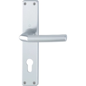 Hoppe Türgriff Birmingham, Langschild, Aluminium, silberfarben, für Innentüren