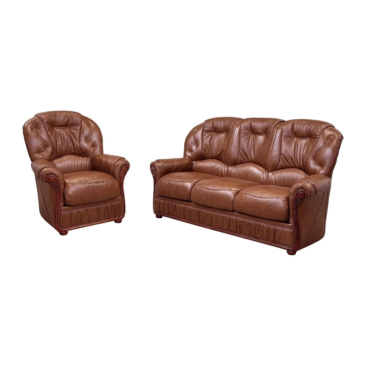 Vente-unique Couchgarnitur Mit Sessel Daphne Schokoladenbraun 83 cm  183 cm