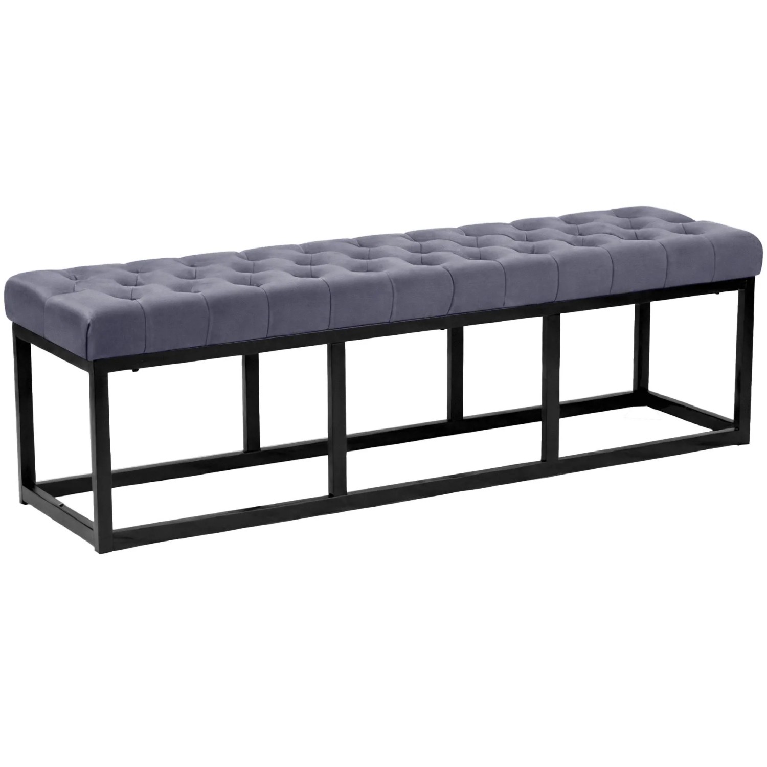 CLP Sitzbank Polson Samt Schwarz grau/150 cm