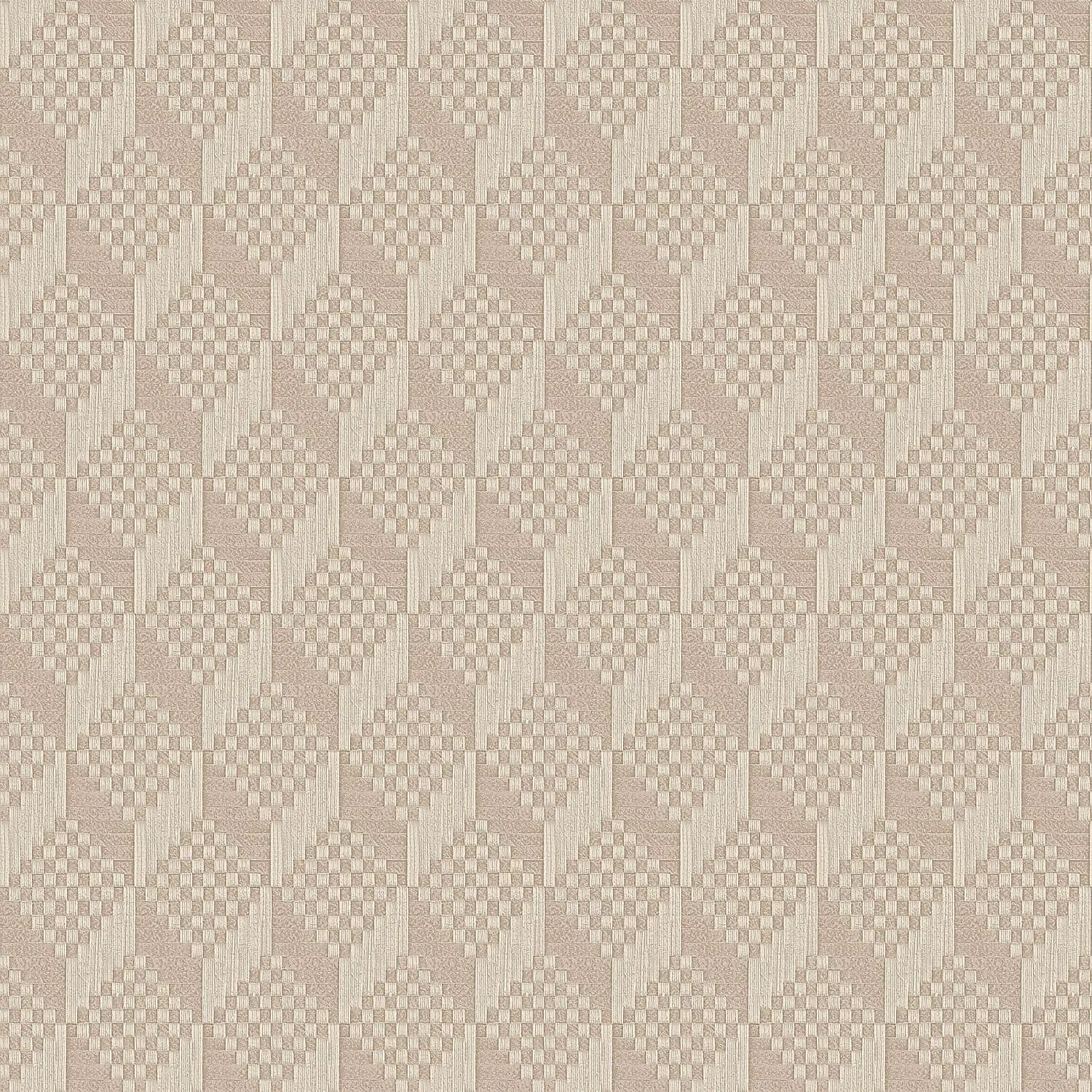 PROFHOME Gr322305-Di 3D Tapete Rauten Muster Beige Grau-Beige Sand 0,53 m x 10,05 m  5,33 m2