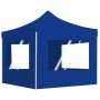 Blaues, faltbares 2x2m Partyzelt mit Wänden und Aluminiumrahmen von vidaXL.