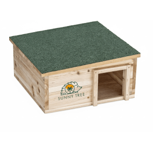 Sunny Tree Igelhaus Wasserdichtes Holz-Igelhaus mit Boden Igel-Futterhaus für Draußen Igelhaus mit Eingangstunnel