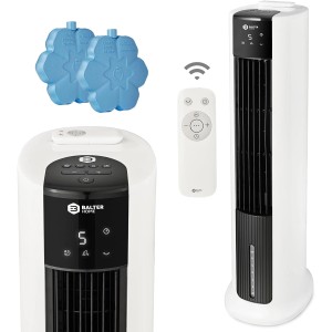 Balter Turmventilator VT-05 mit Kühlakkus und Fernbedienung.