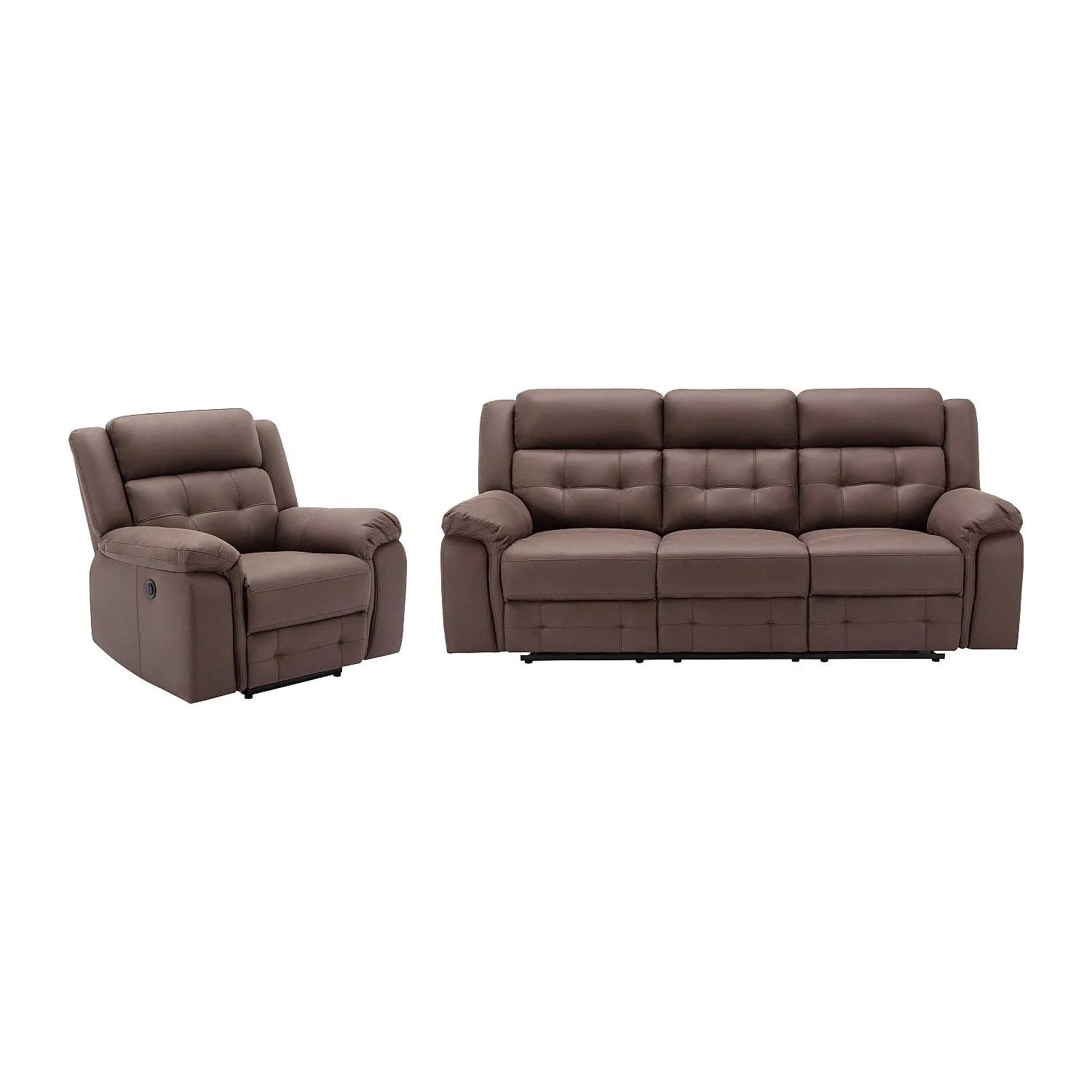 Vente-unique Couchgarnitur Mit Sessel Ortiano Braun 103 cm  223 cm