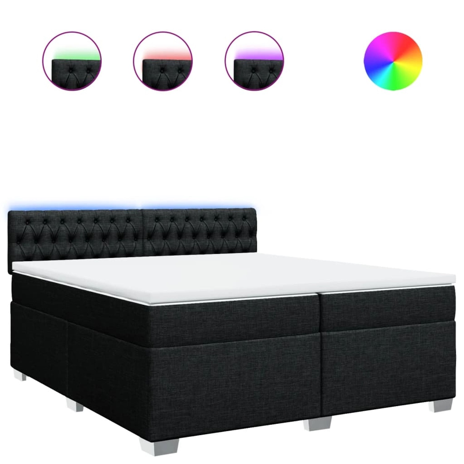 vidaXL Boxspringbett mit Matratze Schwarz 200x200 cm Stoff 3288304 günstig online kaufen