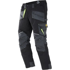 Roadsign Arbeitshose Schwarz-Gelb, Größe 48, mit Knietaschen und vielen praktischen Taschen.