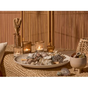 Brauner Teelichthalter Desert Flower aus Glas, 6,35 cm, für gemütliche Lichtstimmung.