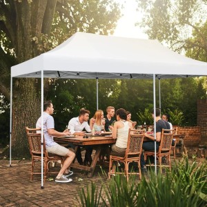Costway 3x6m Faltpavillon Pavillon mit Rädern UV-Schutz 50+ Wasserdicht