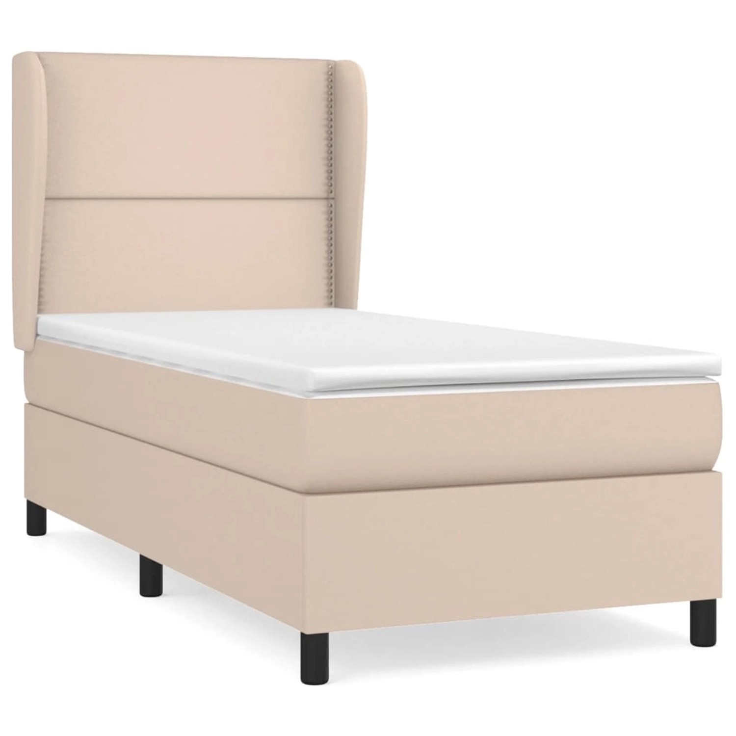 vidaXL Boxspringbett mit Matratze Cappuccino-Braun 90x190cm Kunstleder14666 günstig online kaufen