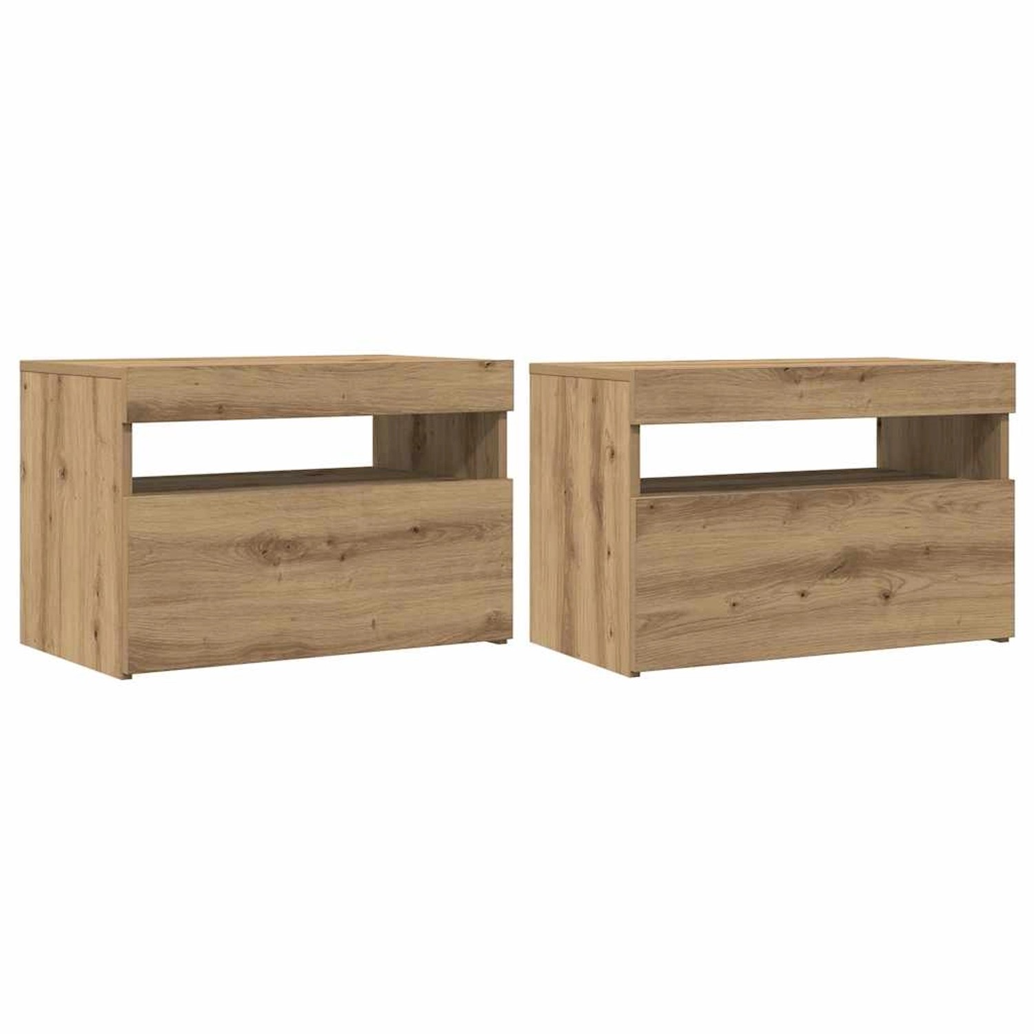 vidaXL TV-Schränke mit LED-Leuchten 2 Stk Artisan-Eiche Holzwerkstoff 85631 günstig online kaufen