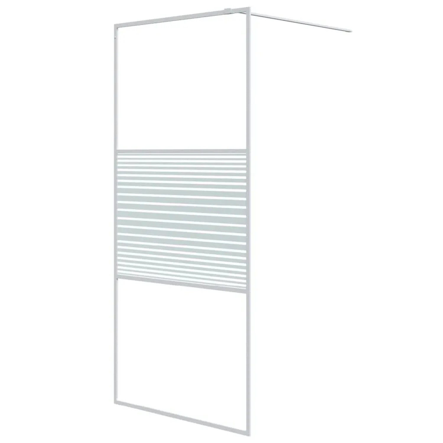 vidaXL Duschwand für Begehbare Dusche Weiß 90x195 cm ESG-Klarglas 152151
