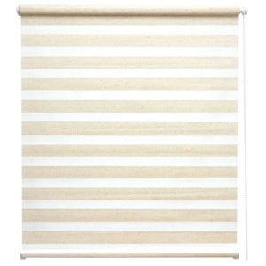 Sol Royal Doppelrollo SolDecor DL2 115x150cm Leinen mit horizontalen Streifen.