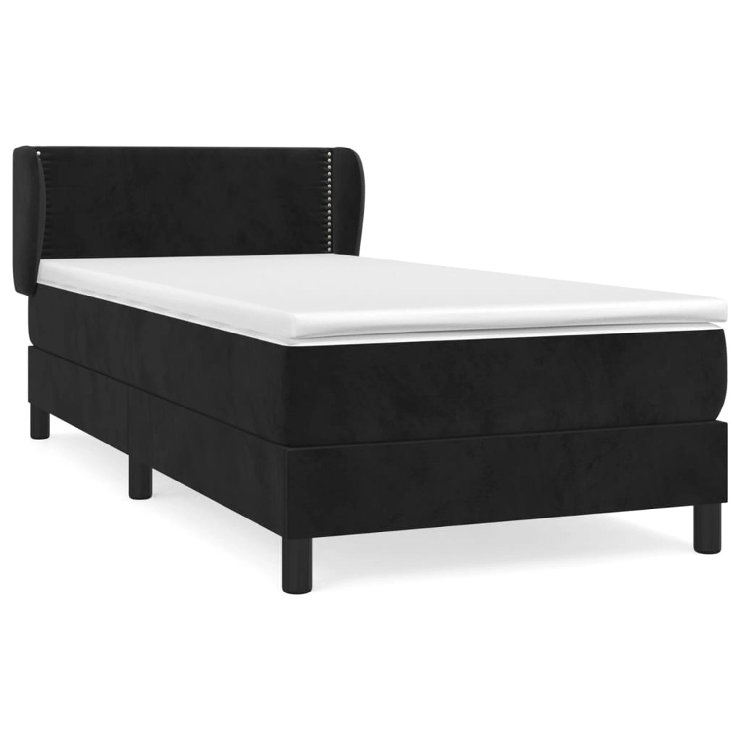 vidaXL Boxspringbett mit Matratze Schwarz 90x200 cm Samt1372371 günstig online kaufen