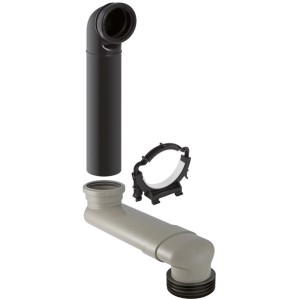 Geberit Monolith Set: Versprungbogen für Wand-WC, inkl. Anschlussstutzen, Rohrschelle und Manschette.