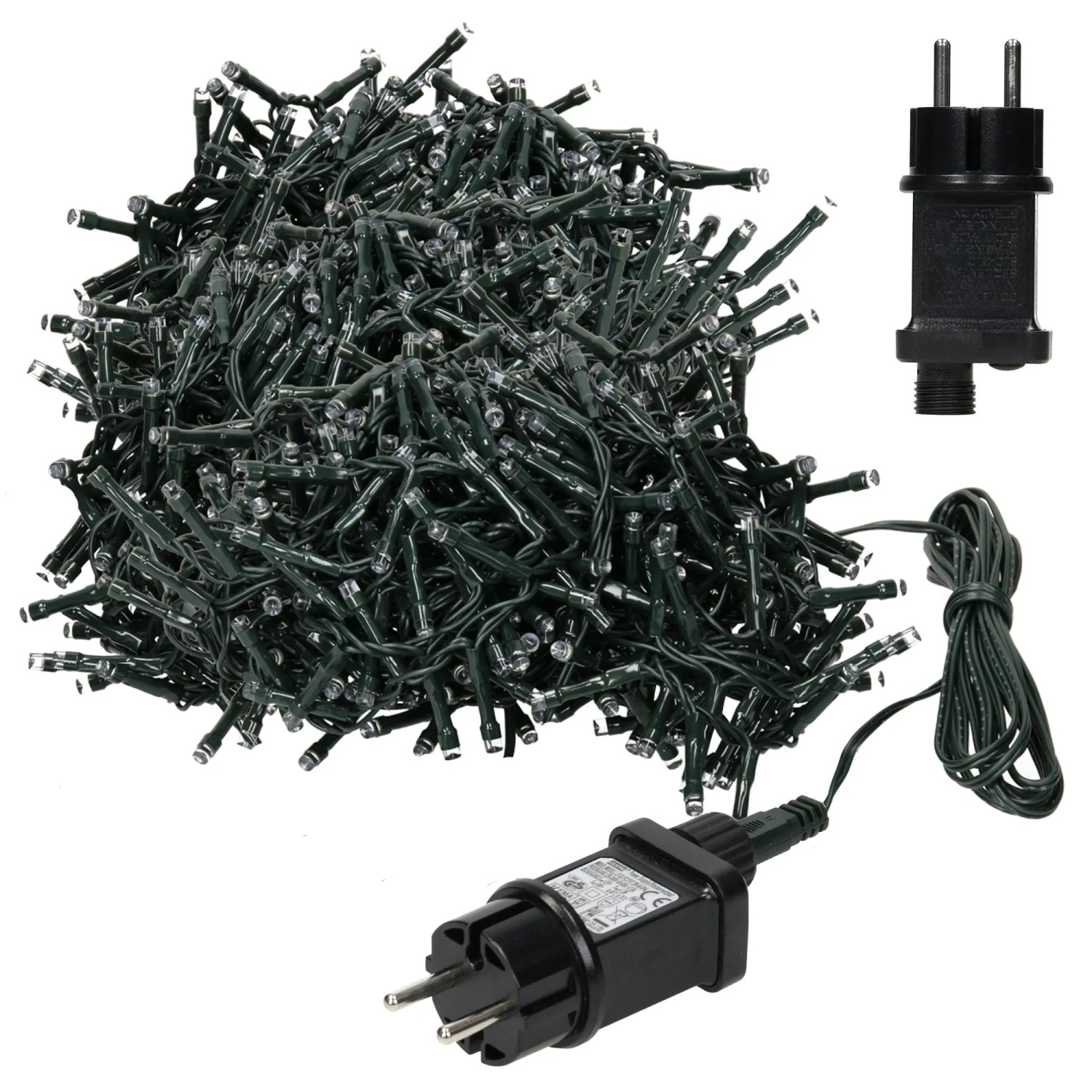 LED Cluster Lichterkette, 20m, 1000 LEDs, extra warmweiß, für Innen & Außen, Weihnachtsbeleuchtung.