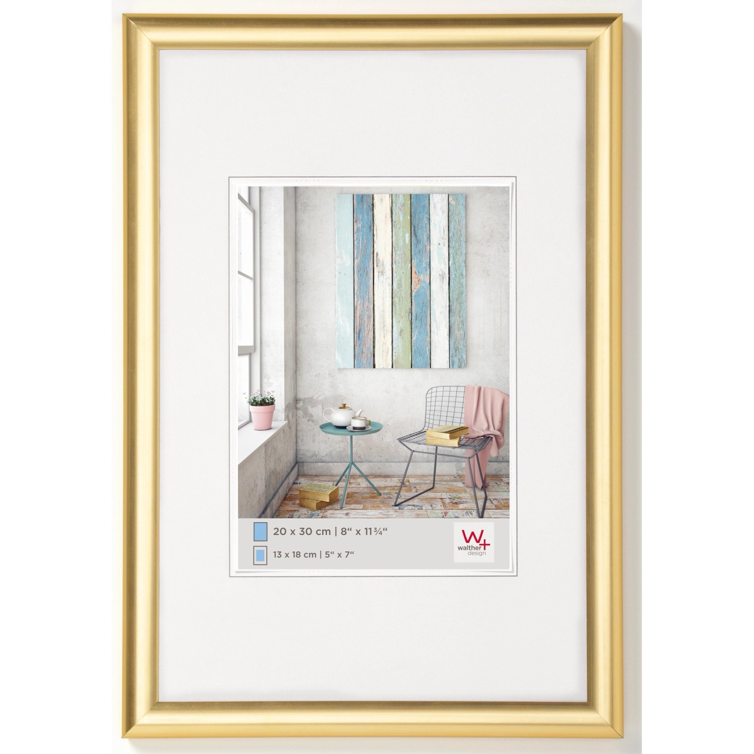 walther design Trendstyle Kunststoff Bilderrahmen  18x24 cm Gold günstig online kaufen