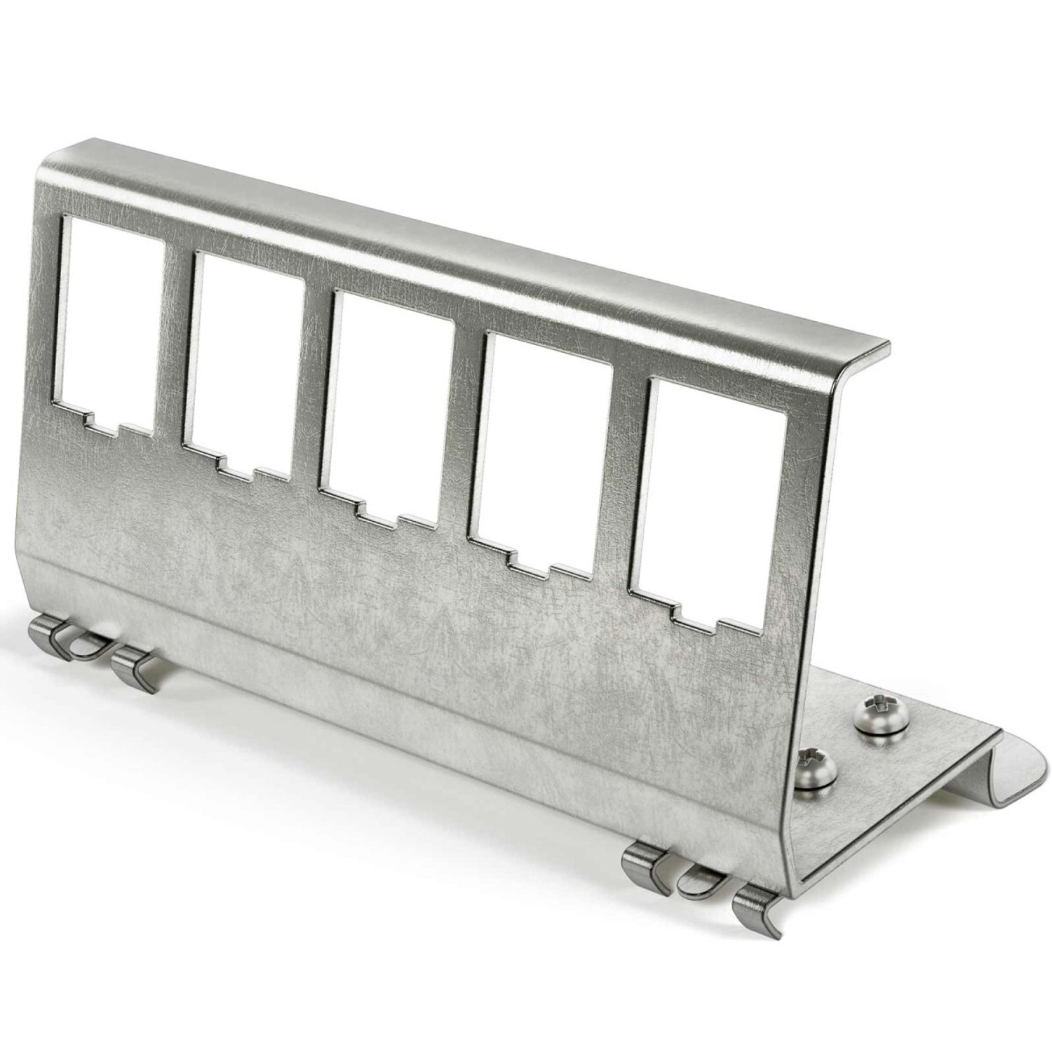 hb-digital Hutschienenadapter für 5 Keystone Modul Edelstahl für 35mm DIN-Schienen