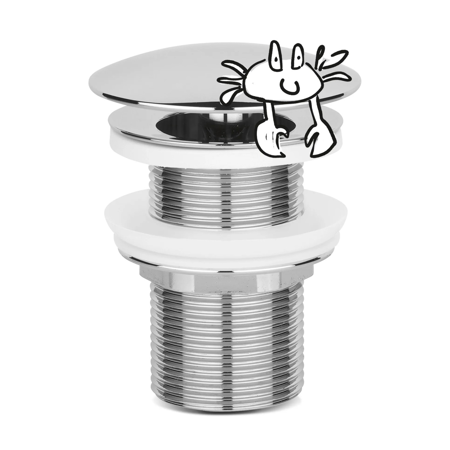 baliv Schaftventil SV-3410 Chrom für Waschtisch, Auslaufventil aus Messing mit verchromter Oberfläche.