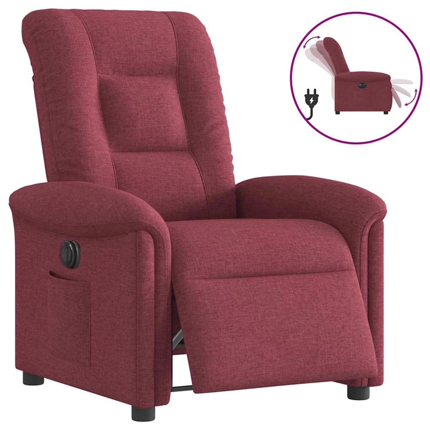 vidaXL Relaxsessel Elektrisch Weinrot Stoff 3303237 günstig online kaufen