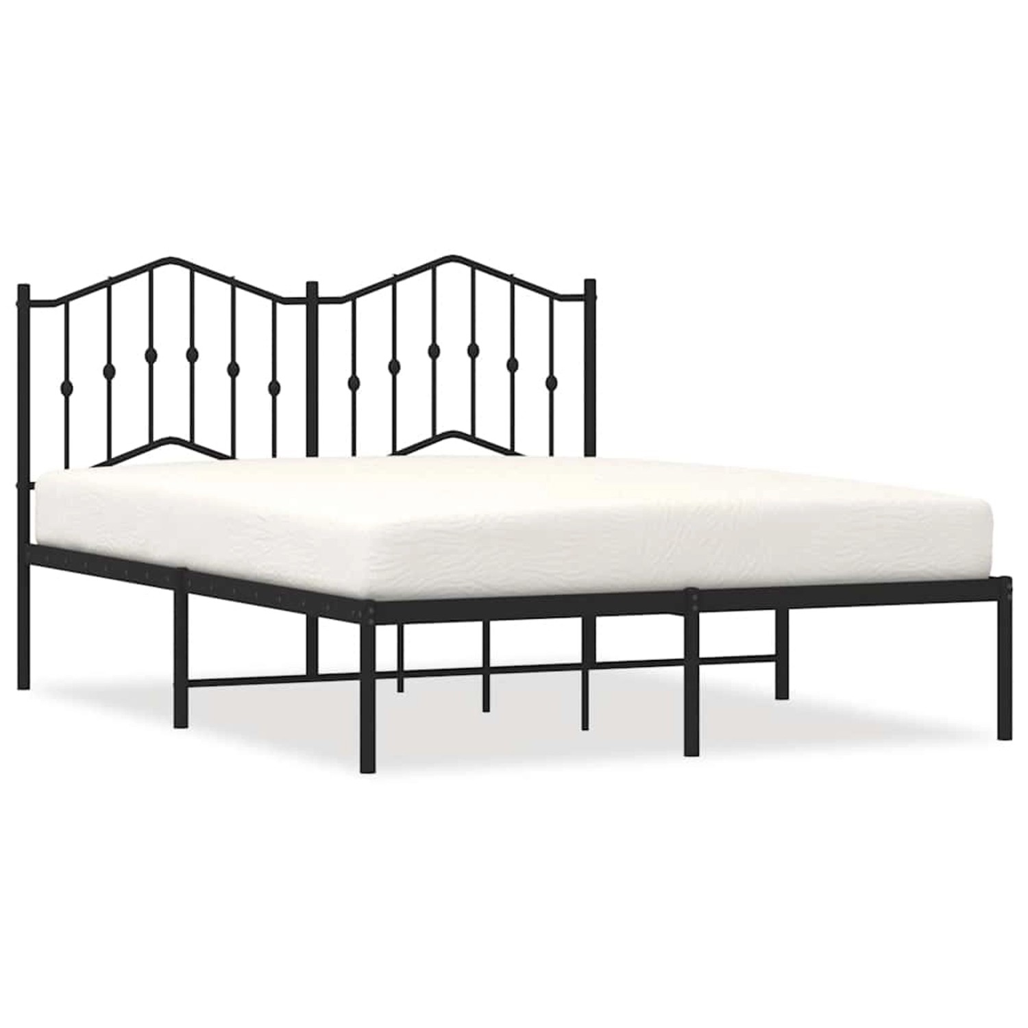 vidaXL Bettgestell mit Kopfteil Metall Schwarz 135x190 cm 373788 günstig online kaufen