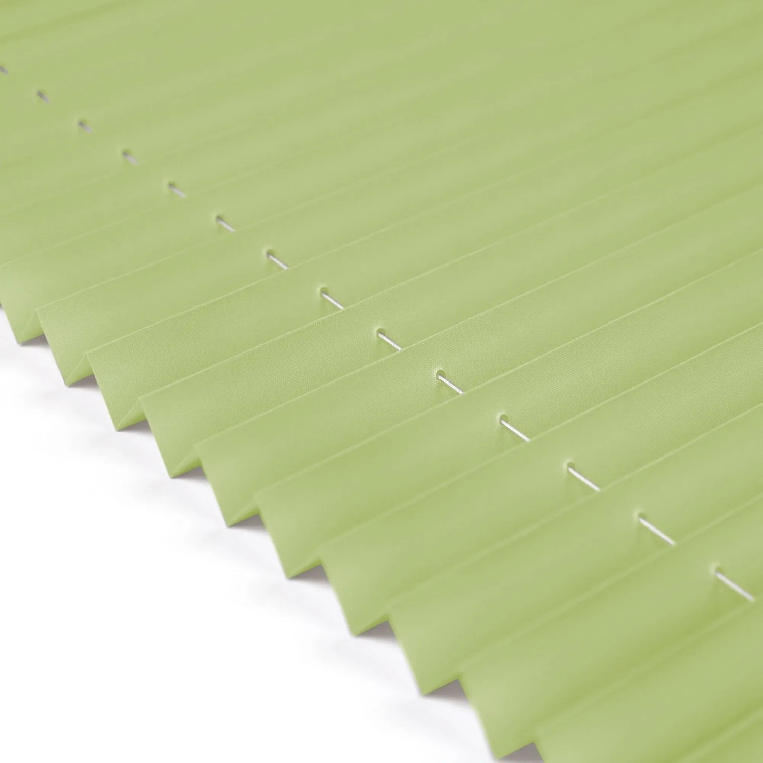 Hellgrünes Deco-Raum Plissee Basic 70x150cm, blickdicht und ohne Bohren montiert.