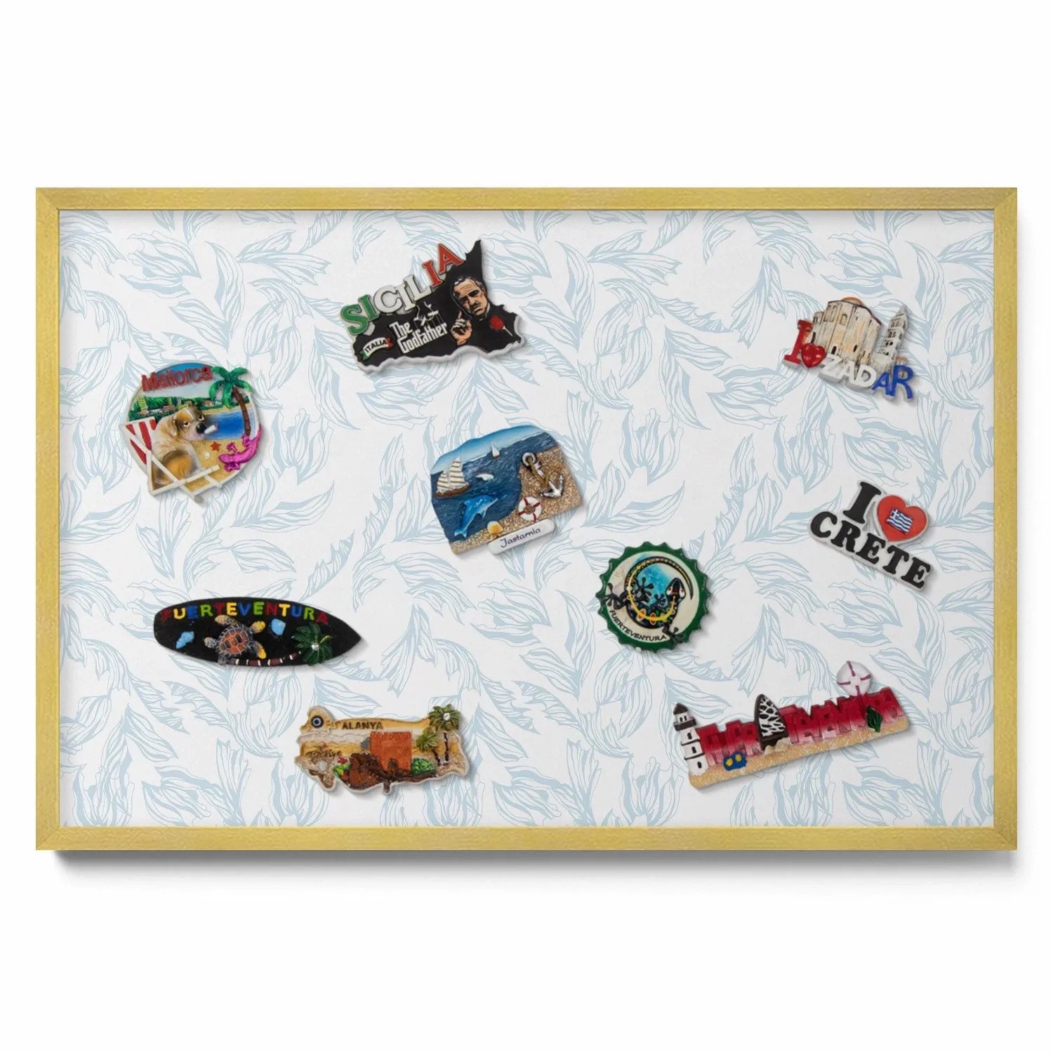 Tulup Magnettafel Metalltafel für Magnete Regelmäßiges Blattmuster 60x40 cm günstig online kaufen