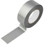 Silbernes Gewebeband (Duct Tape) auf Rolle, 50 mm breit, teilweise abgerollt. Robustes Klebeband.