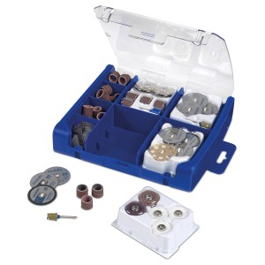 Dremel Zubehörset EZ SpeedClic SC725 mit 70 Teilen im blauen Koffer.